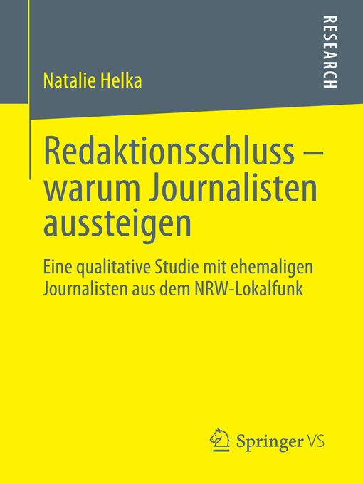 Title details for Redaktionsschluss – warum Journalisten aussteigen by Natalie Helka - Available